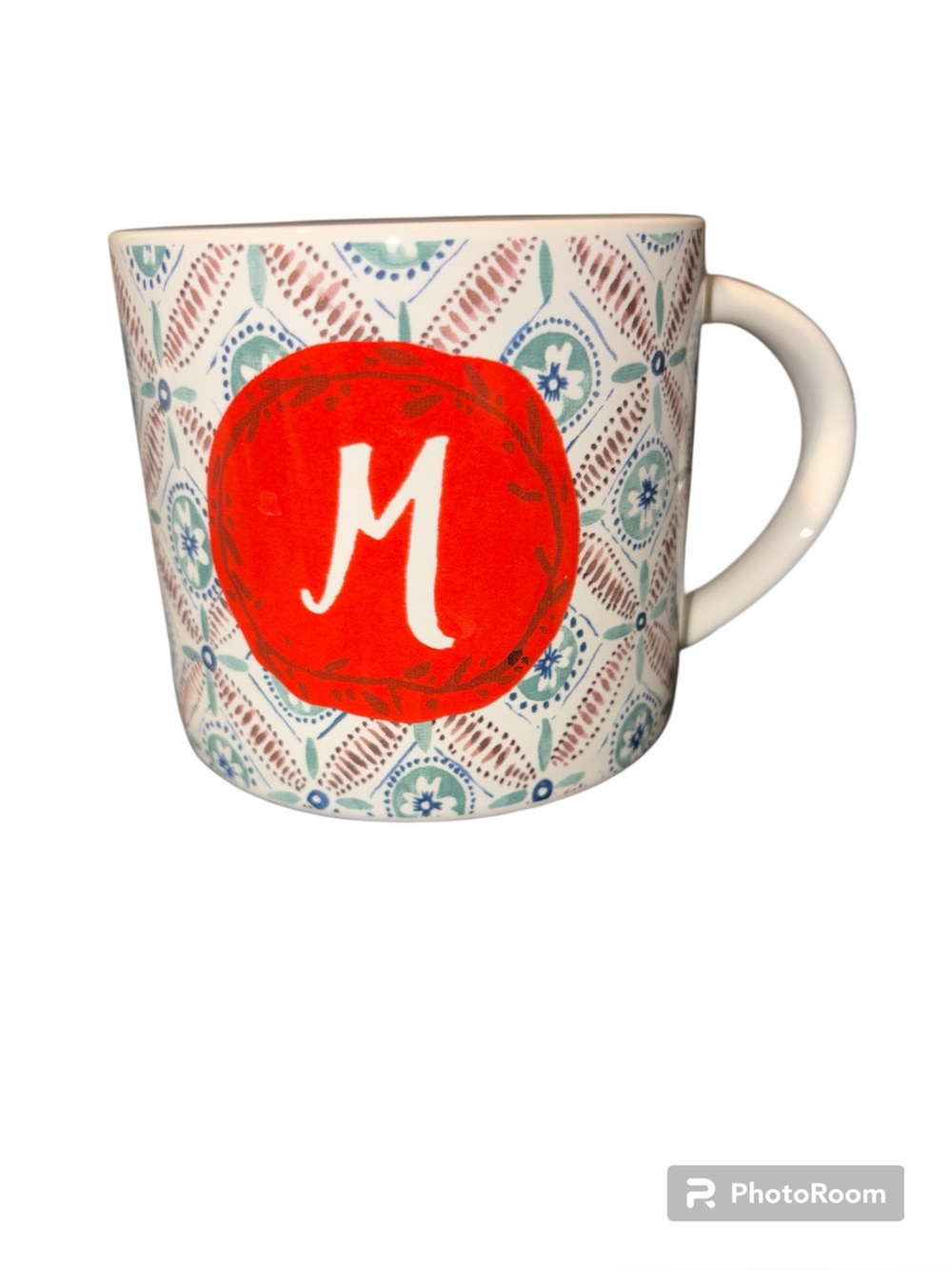 Anthropologie Monogram Mug Letter " M" Oscar Wilde Quote 3 3/4"